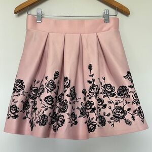 Ally B Floral Embellished Pull On Skirt Sz 14 EUC